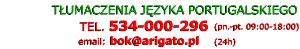 T�umacz portugalski - Telefon: 534 000 296
